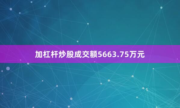 加杠杆炒股成交额5663.75万元