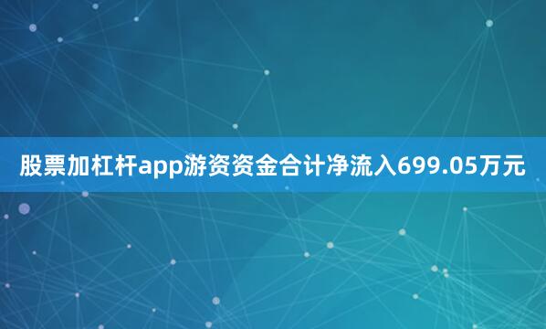 股票加杠杆app游资资金合计净流入699.05万元